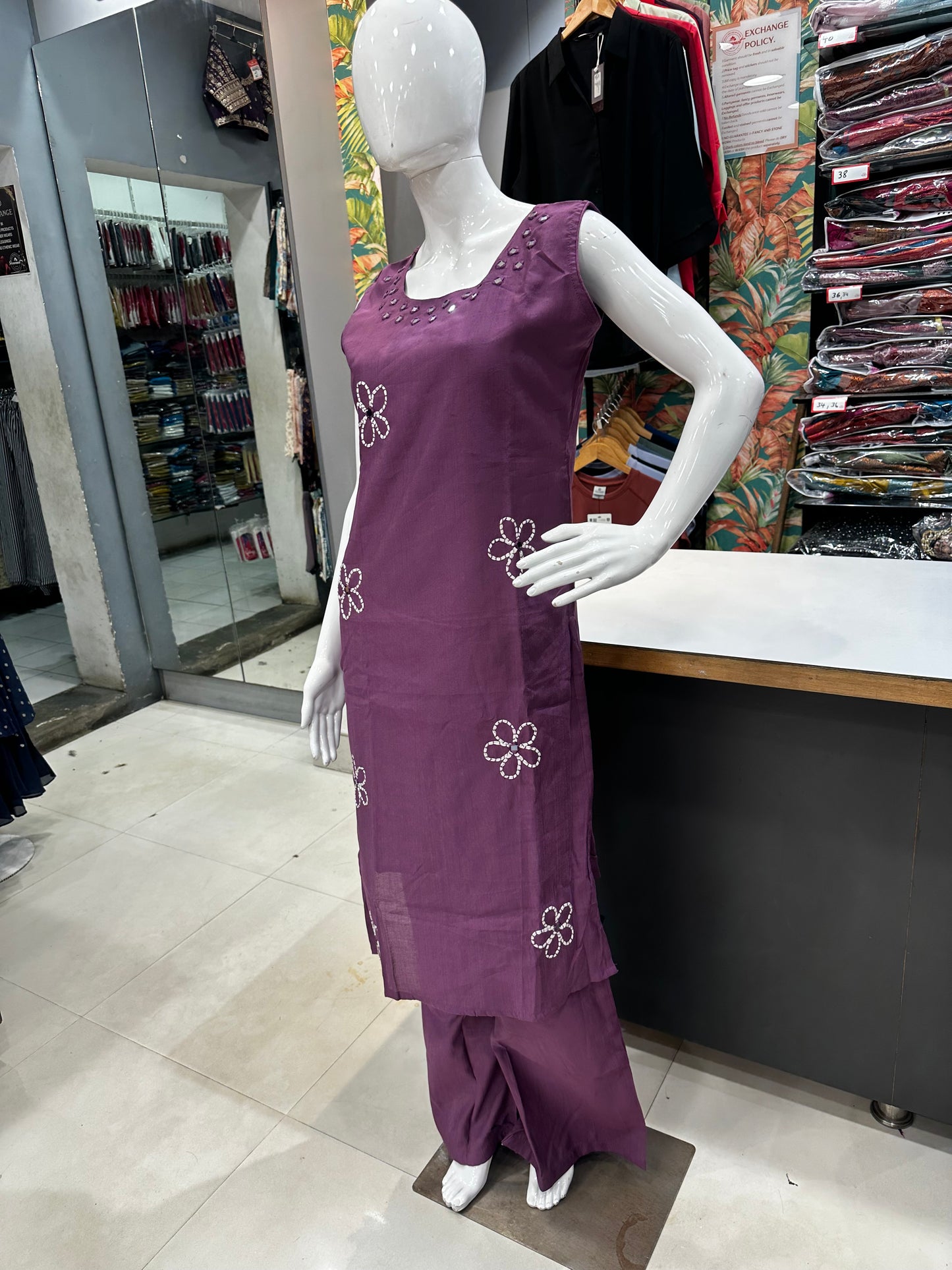 Sleeveless Co-ord set-Lavender