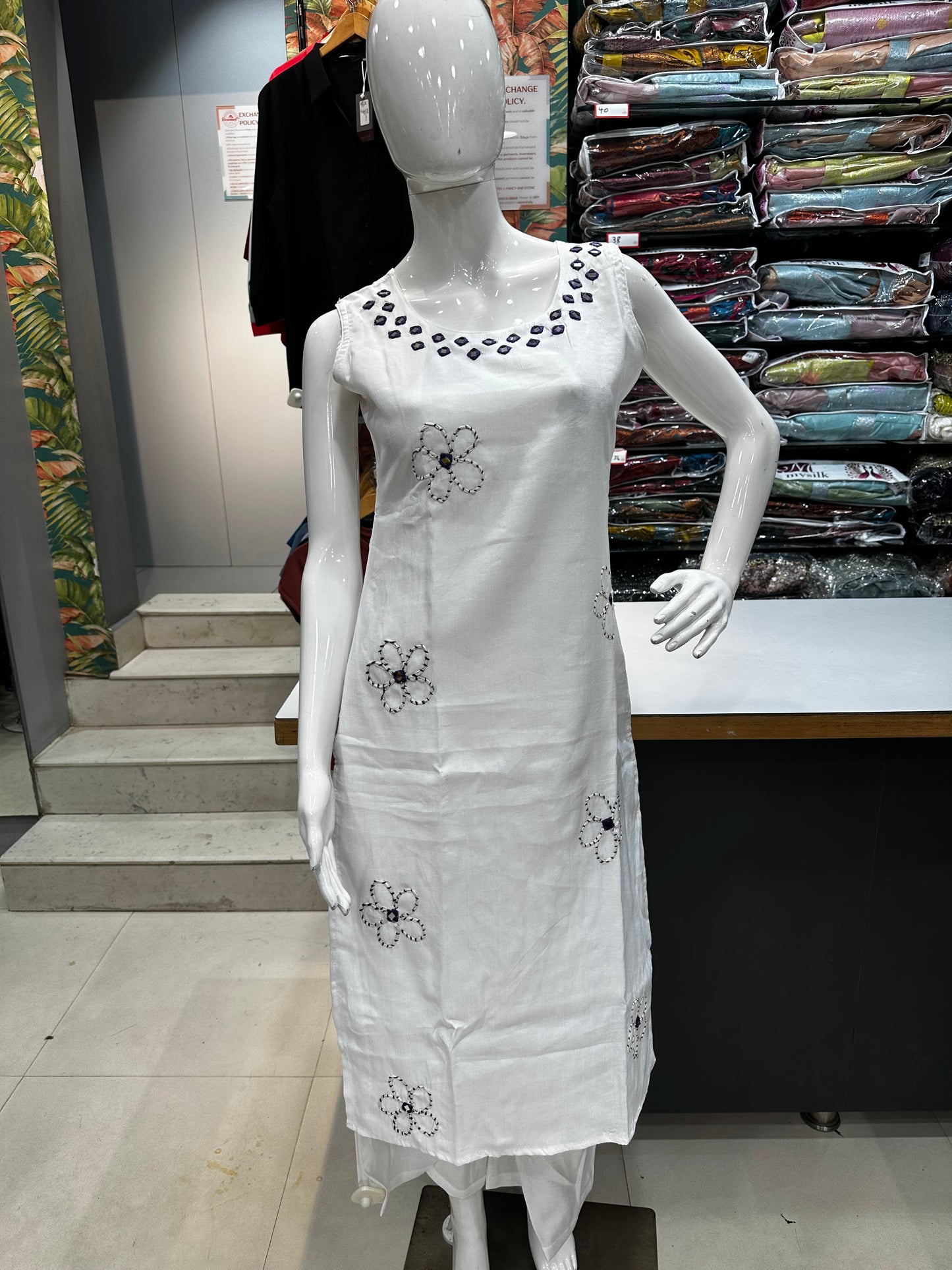 Sleeveless Co-ord Set-White