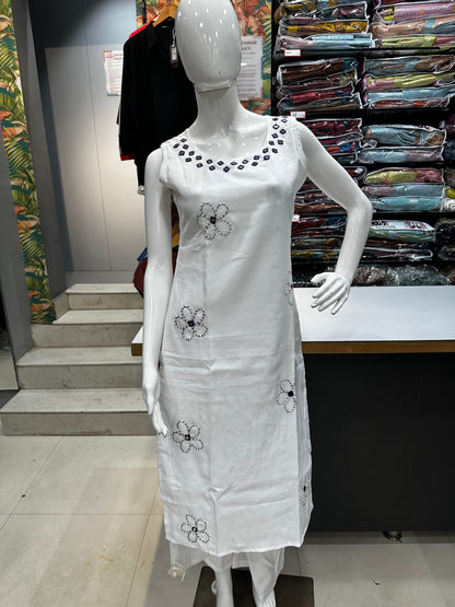 Sleeveless Co-ord Set-White