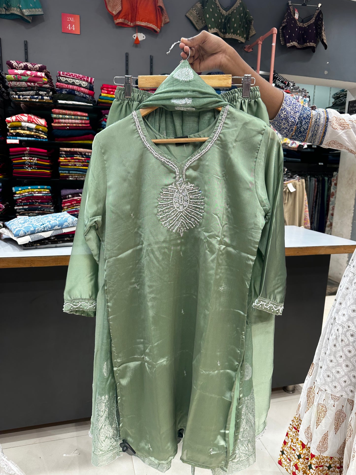 Trendy Sharara Set-olive