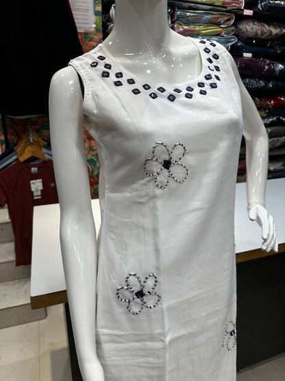 Sleeveless Co-ord Set-White