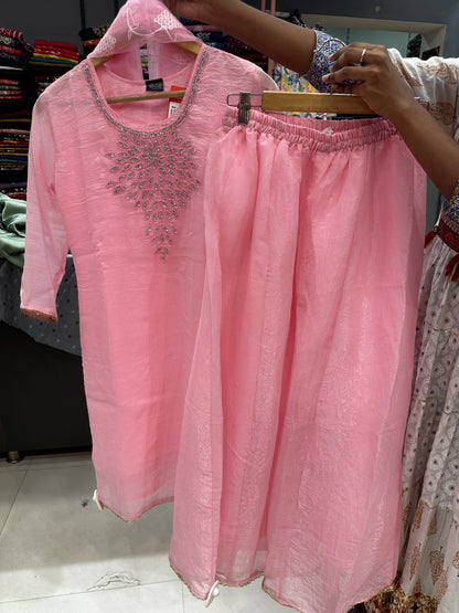 Trendy Sharara set-Pink