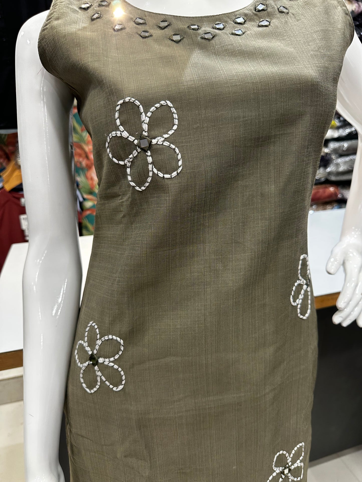 Sleeveless Co-ord set-Olive