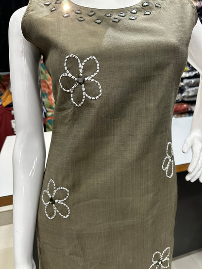 Sleeveless Co-ord set-Olive