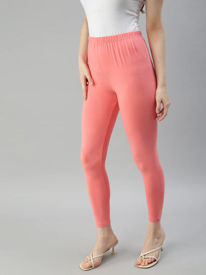 Ankle Leggings-Peach