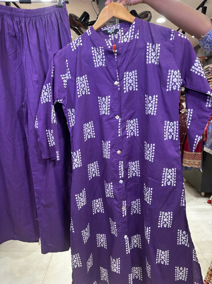 Cotton Co-ord set-Purple