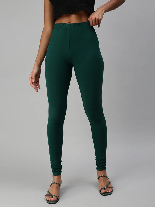 Churidar Leggings-Bottle Green