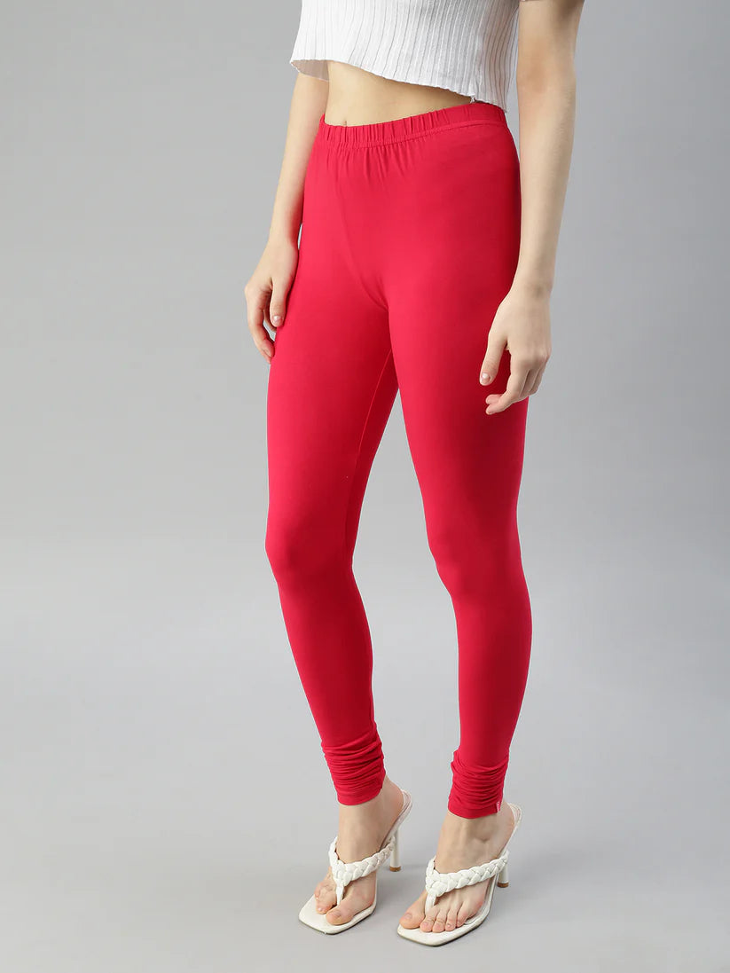 Churidar Leggings-Crimson Red