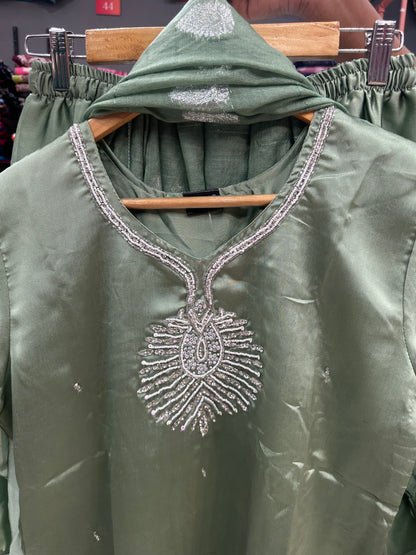 Trendy Sharara Set-olive