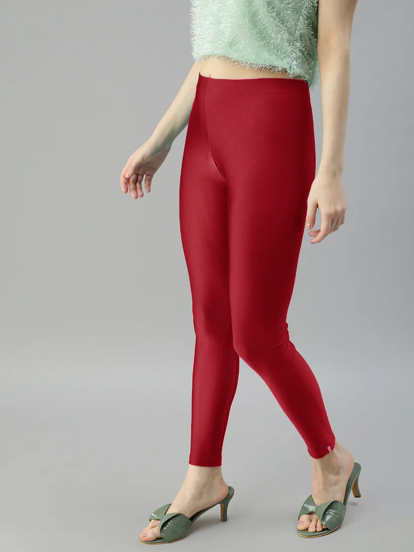 Shimmer Leggings-Red