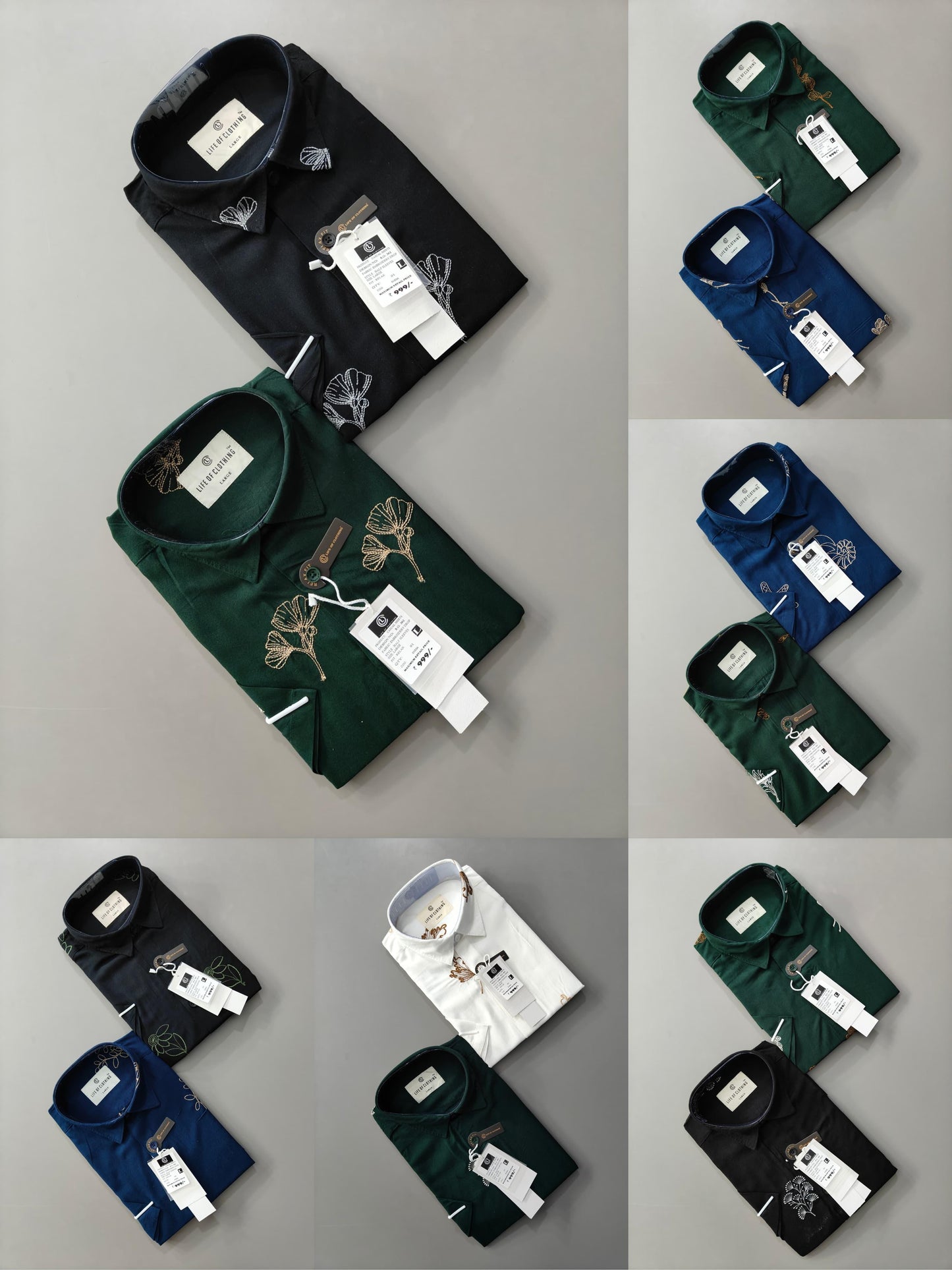 Embroidery Casual Shirts Half Sleeves